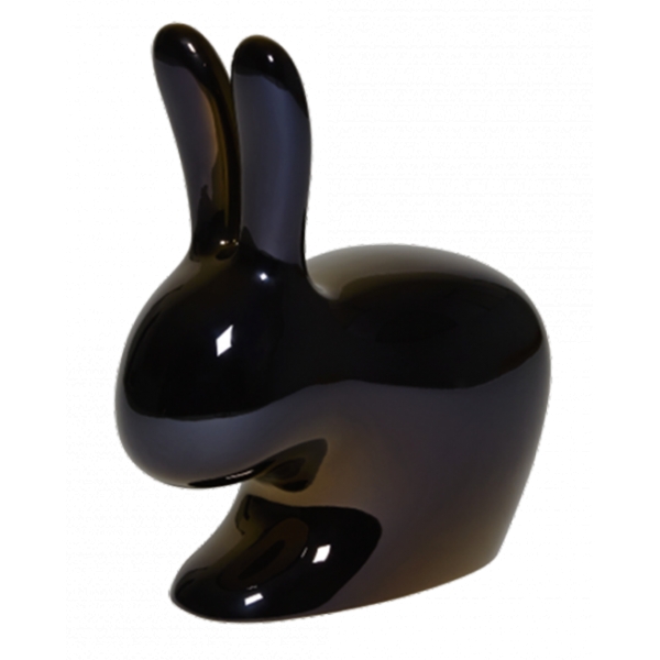 Qeeboo - Rabbit Chair Baby Metal Finish - Black Pearl - Qeeboo Chair by Stefano Giovannoni - Furniture - Home