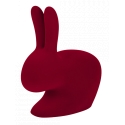 Qeeboo - Rabbit Chair Velvet Finish - Red - Qeeboo Chair by Stefano Giovannoni - Furniture - Home