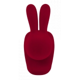 Qeeboo - Rabbit Chair Velvet Finish - Rosso - Sedia Qeeboo by Stefano Giovannoni - Arredamento - Casa
