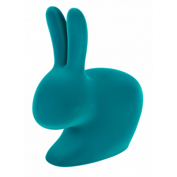Qeeboo - Rabbit Chair Velvet Finish - Turquoise - Qeeboo Chair by Stefano Giovannoni - Furniture - Home