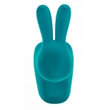 Qeeboo - Rabbit Chair Velvet Finish - Turquoise - Qeeboo Chair by Stefano Giovannoni - Furniture - Home