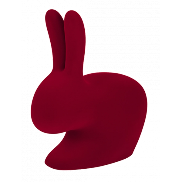 Qeeboo - Rabbit Chair Baby Velvet Finish - Red - Qeeboo Chair by Stefano Giovannoni - Furniture - Home