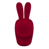 Qeeboo - Rabbit Chair Baby Velvet Finish - Red - Qeeboo Chair by Stefano Giovannoni - Furniture - Home