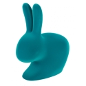 Qeeboo - Rabbit Chair Baby Velvet Finish - Turchese - Sedia Qeeboo by Stefano Giovannoni - Arredamento - Casa