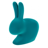 Qeeboo - Rabbit Chair Baby Velvet Finish - Turchese - Sedia Qeeboo by Stefano Giovannoni - Arredamento - Casa