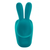 Qeeboo - Rabbit Chair Baby Velvet Finish - Turchese - Sedia Qeeboo by Stefano Giovannoni - Arredamento - Casa