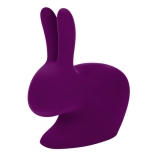 Qeeboo - Rabbit Chair Baby Velvet Finish - Viola - Sedia Qeeboo by Stefano Giovannoni - Arredamento - Casa