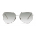 Céline - Metal Frame 13 Sunglasses in Metal - Silver Gradient Blue - Sunglasses - Céline Eyewear