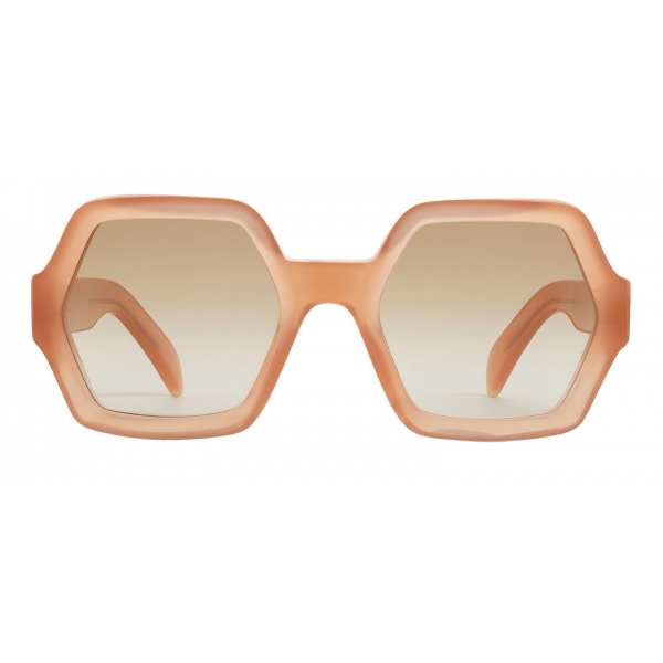 Céline - Oversized Sunglasses in Acetate - Milky Antique Pink - Sunglasses - Céline Eyewear