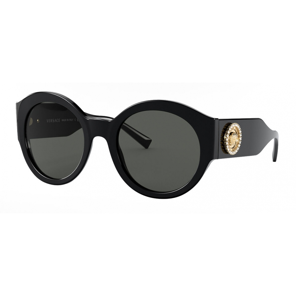 Versace - Sunglasses Round Medusa Crystal - Black - Sunglasses - Versace  Eyewear - Avvenice