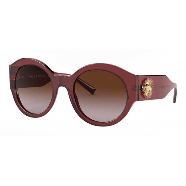 Versace - Sunglasses Round Medusa Crystal - Burgundy - Sunglasses - Versace Eyewear