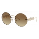 Versace - Round Sunglasses Signature Medusa - Pale Gold - Sunglasses - Versace Eyewear