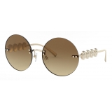 Versace - Round Sunglasses Signature Medusa - Pale Gold - Sunglasses - Versace Eyewear