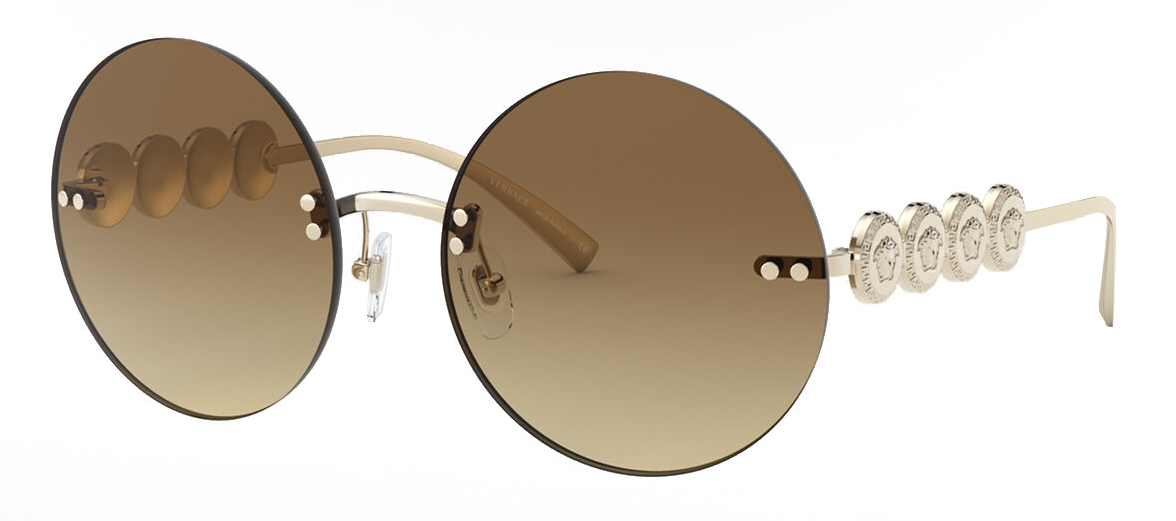 Versace Round Sunglasses gold-colored casual look Accessories Sunglasses Round Sunglasses 