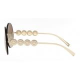 Versace - Occhiale da Sole Rotondi Signature Medusa - Oro Chiaro - Occhiali da Sole - Versace Eyewear