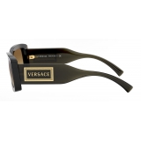 Versace - Occhiale da Sole con Logo 90s Vintage - Verde Trasparente - Occhiali da Sole - Versace Eyewear