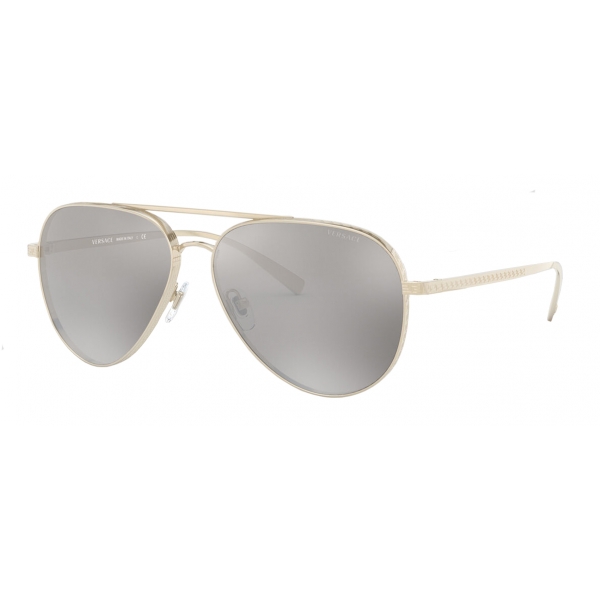 Versace - Occhiale da Sole Pilot con Greca - Oro Chiaro - Occhiali da Sole - Versace Eyewear