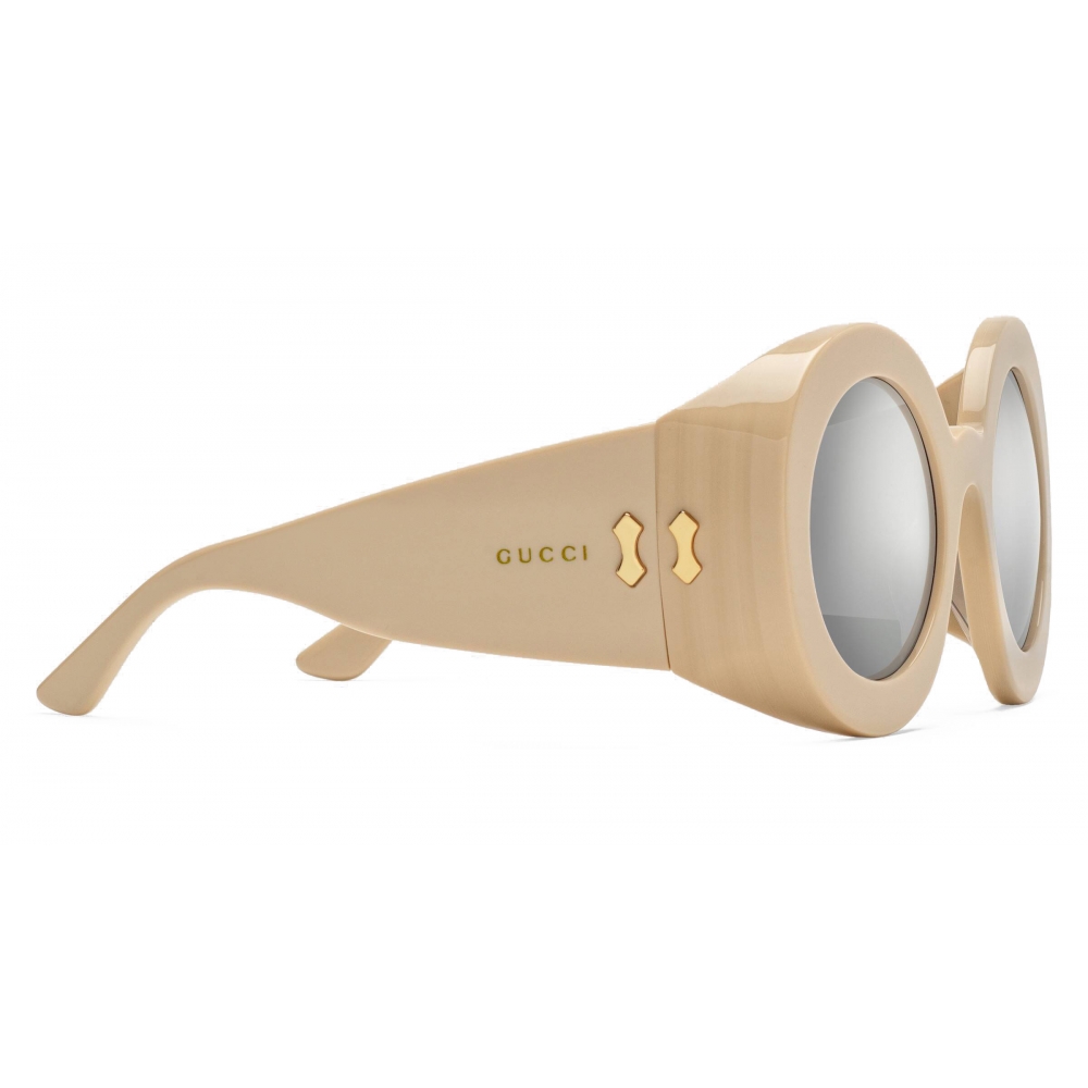 Gucci - Round Acetate Sunglasses - Ivory - Gucci Eyewear - Avvenice
