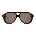 Gucci - Aviator Sunglasses with Blinkers - Black - Gucci Eyewear