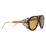 Gucci - Aviator Sunglasses with Side Blinkers - Black - Gucci Eyewear
