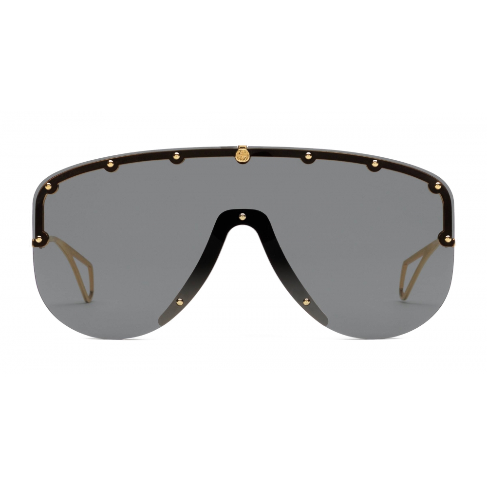 Gucci Mask Sunglasses Black Gold Gucci Eyewear | lupon.gov.ph