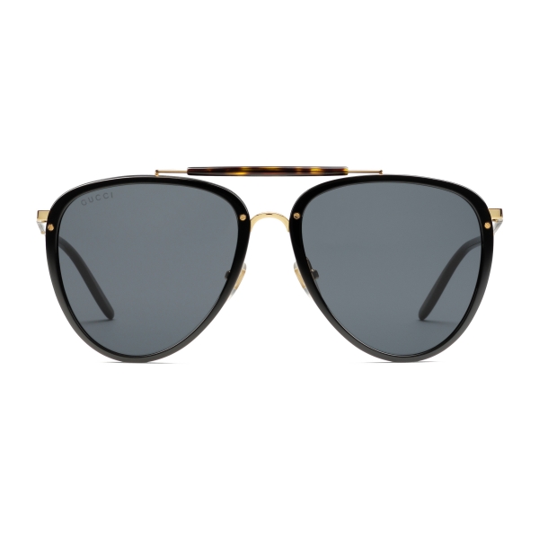 Gucci - Acetate and Metal Sunglasses - Black Gold - Eyewear - Avvenice