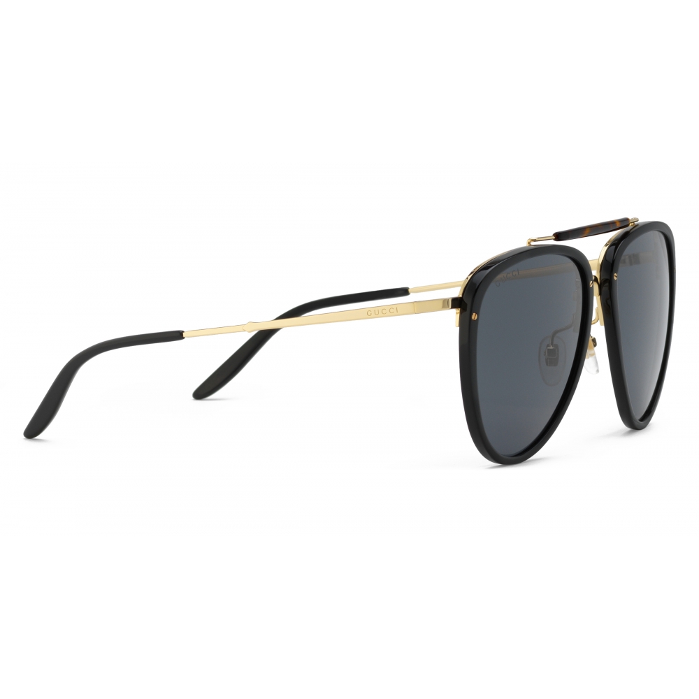 Gucci - Aviator Acetate and Metal Sunglasses - Black Gold - Gucci 