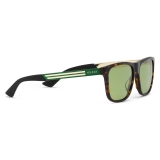 Gucci - Occhiali da Sole Rettangolari in Metallo e Acetato - Tartarugato - Gucci Eyewear