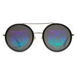 Gucci - Round-Frame Sunglasses - Black Gold - Gucci Eyewear