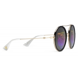 Gucci - Round-Frame Sunglasses - Black Gold - Gucci Eyewear