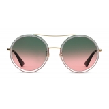 Gucci - Round Metal Sunglasses - Gold Green - Gucci Eyewear