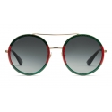 Gucci - Occhiali da Sole Rotondi - Nero Oro - Gucci Eyewear