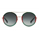 Gucci - Occhiali da Sole Rotondi - Nero Oro - Gucci Eyewear