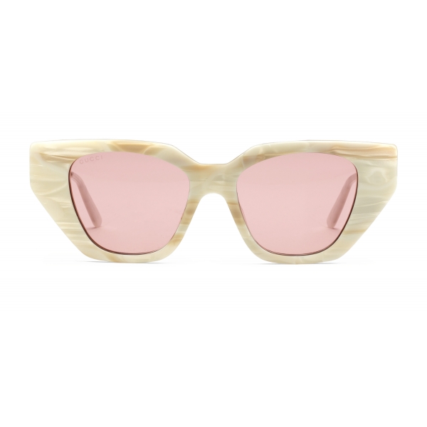 Gucci - Cat-Eye Acetate Sunglasses - Light Brown Pink - Gucci Eyewear