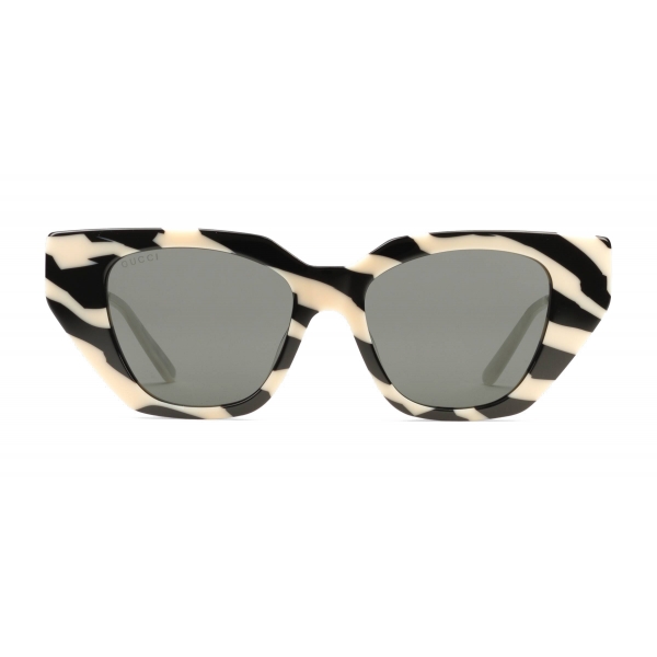Gucci - Cat-Eye Acetate Sunglasses - Zebra Striped - Gucci Eyewear -  Avvenice