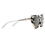 Gucci - Cat-Eye Acetate Sunglasses - Zebra Striped - Gucci Eyewear
