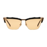 Gucci - Occhiali da Sole Cat-Eye con Effetto Bambù - Nero Giallo - Gucci Eyewear