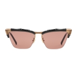Gucci - Bamboo Effect Cat-Eye Sunglasses - Black Brown - Gucci Eyewear