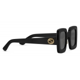 Gucci - Occhiali da Sole Quadrati in Acetato - Nero Specchio Grigio - Gucci Eyewear