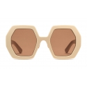 Gucci - Square Acetate Sunglasses - Ivory Brown - Gucci Eyewear