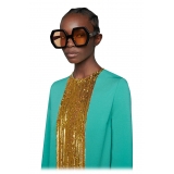 Gucci - Occhiali da Sole Quadrati in Acetato - Nero Giallo - Gucci Eyewear