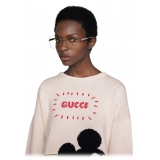 Gucci - Occhiali da Sole Quadrati in Metallo - Argento Rosa Chiaro - Gucci Eyewear