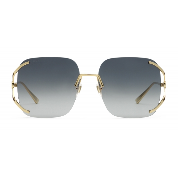 Gucci - Square Metal Sunglasses - Grey - Gucci Eyewear