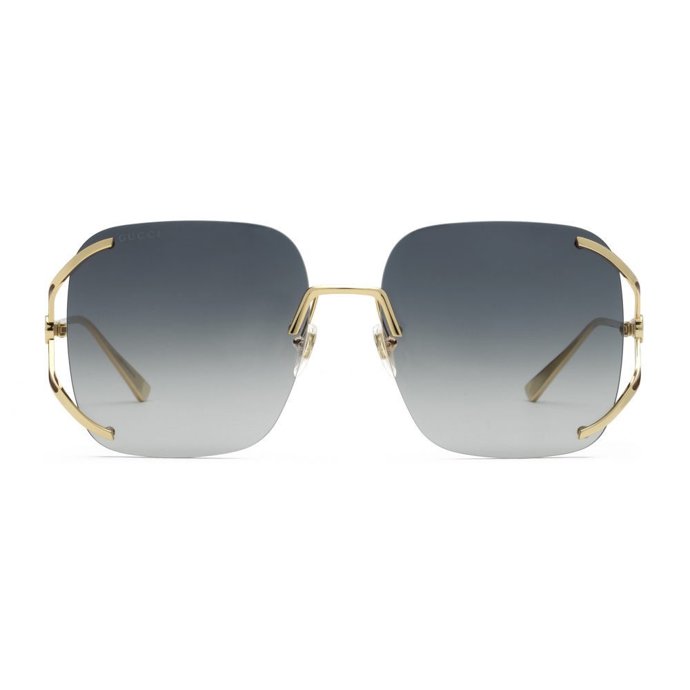 Gucci Square Metal Sunglasses Grey Gucci Eyewear Avvenice