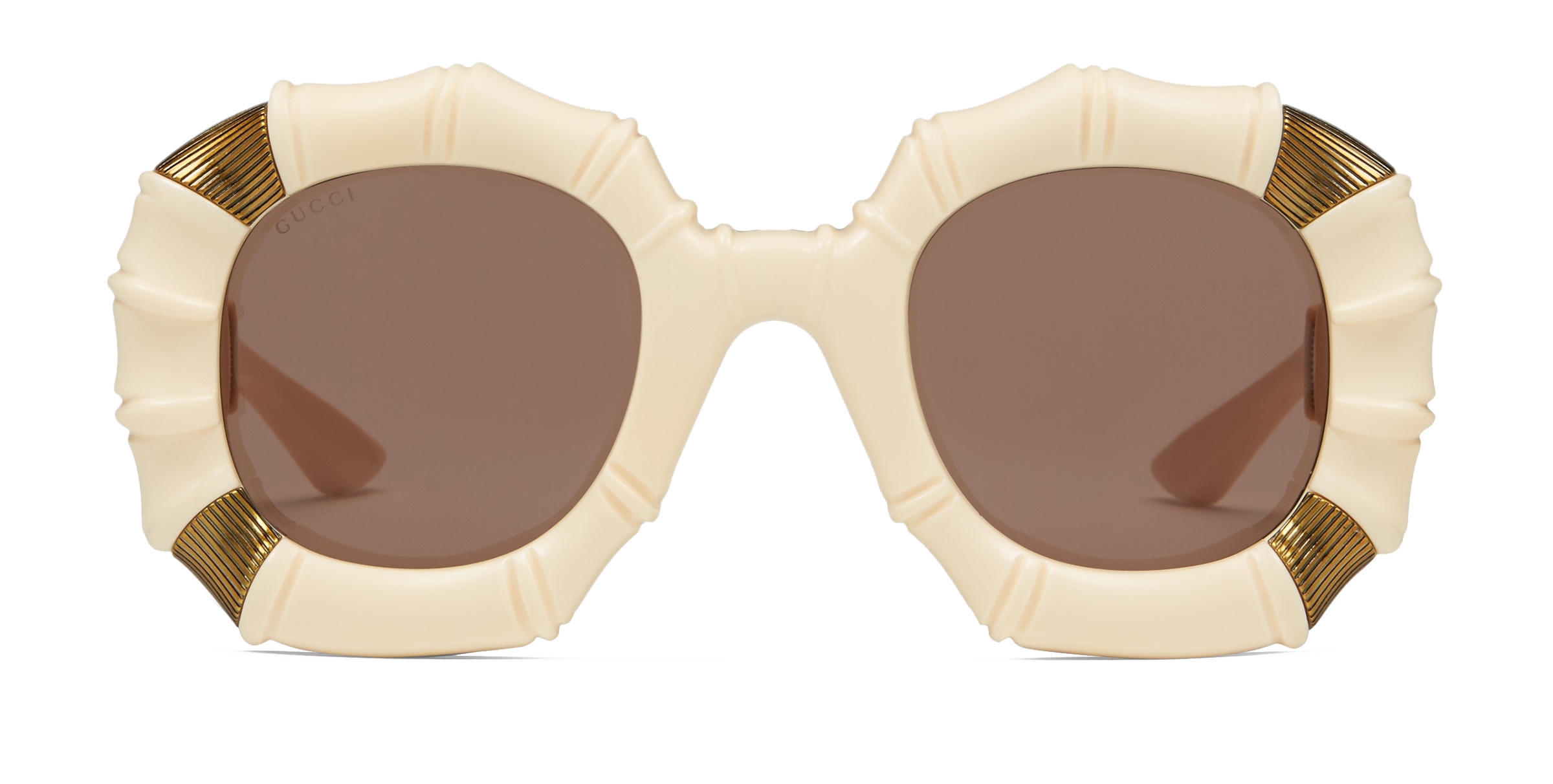 Gucci - Round Sunglasses with Metal Details - Ivory - Gucci Eyewear -  Avvenice