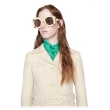 Gucci - Occhiali da Sole con Dettagli in Metallo - Avorio - Gucci Eyewear