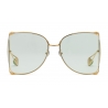 Gucci - Oversize Round Metal Sunglasses - Gold - Gucci Eyewear