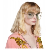 Gucci - Oversize Round Metal Sunglasses - Gold - Gucci Eyewear