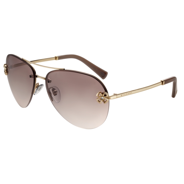 Bulgari - Fiorever - Occhiali da Sole Aviatore Doppio Ponte - Bronzo - Fiorever Collection - Occhiali da Sole - Bulgari Eyewear