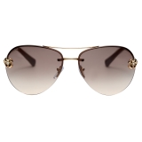 Bulgari - Fiorever - Double Bridge Aviator Sunglasses - Bronze - Fiorever Collection - Sunglasses - Bulgari Eyewear